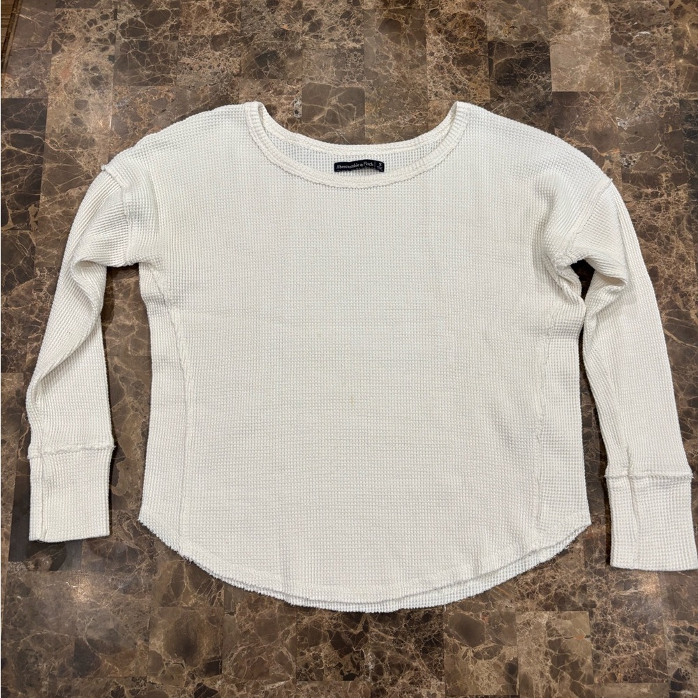 Abercrombie & Fitch Cream Long Sleeve Top